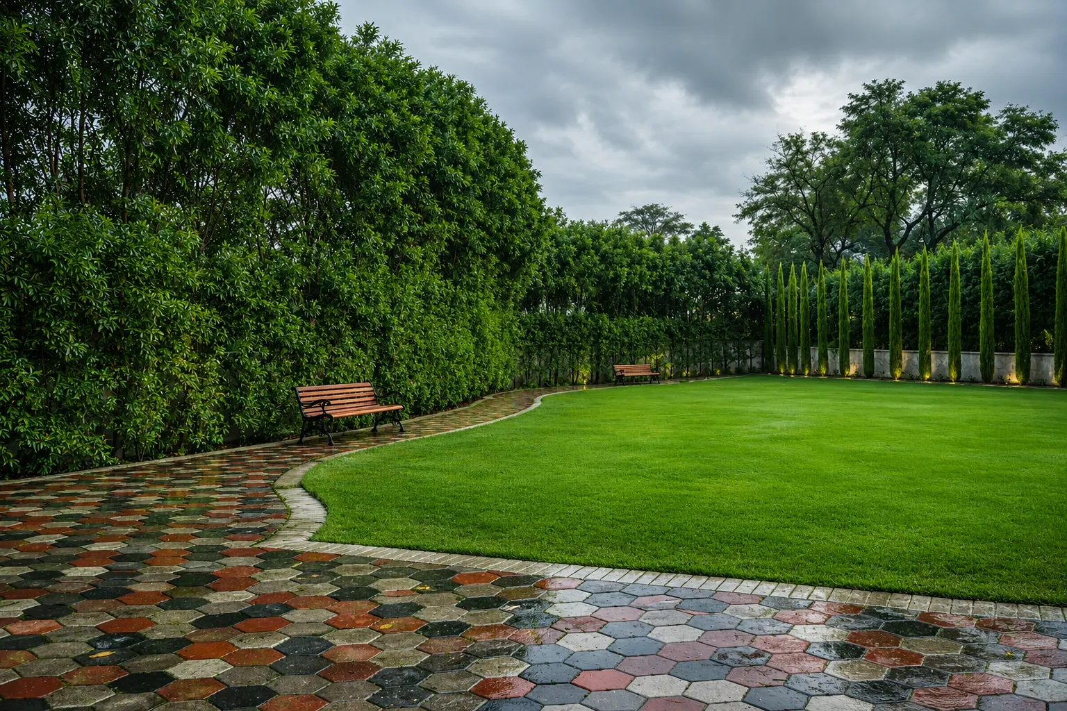Monsoon greenery at Gulmohar Homes