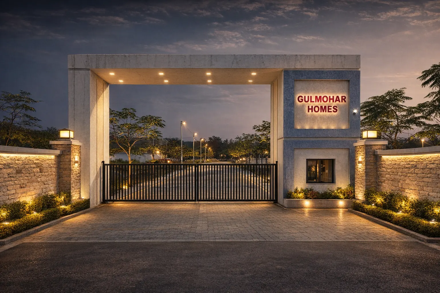Gulmohar Homes colony and green spaces