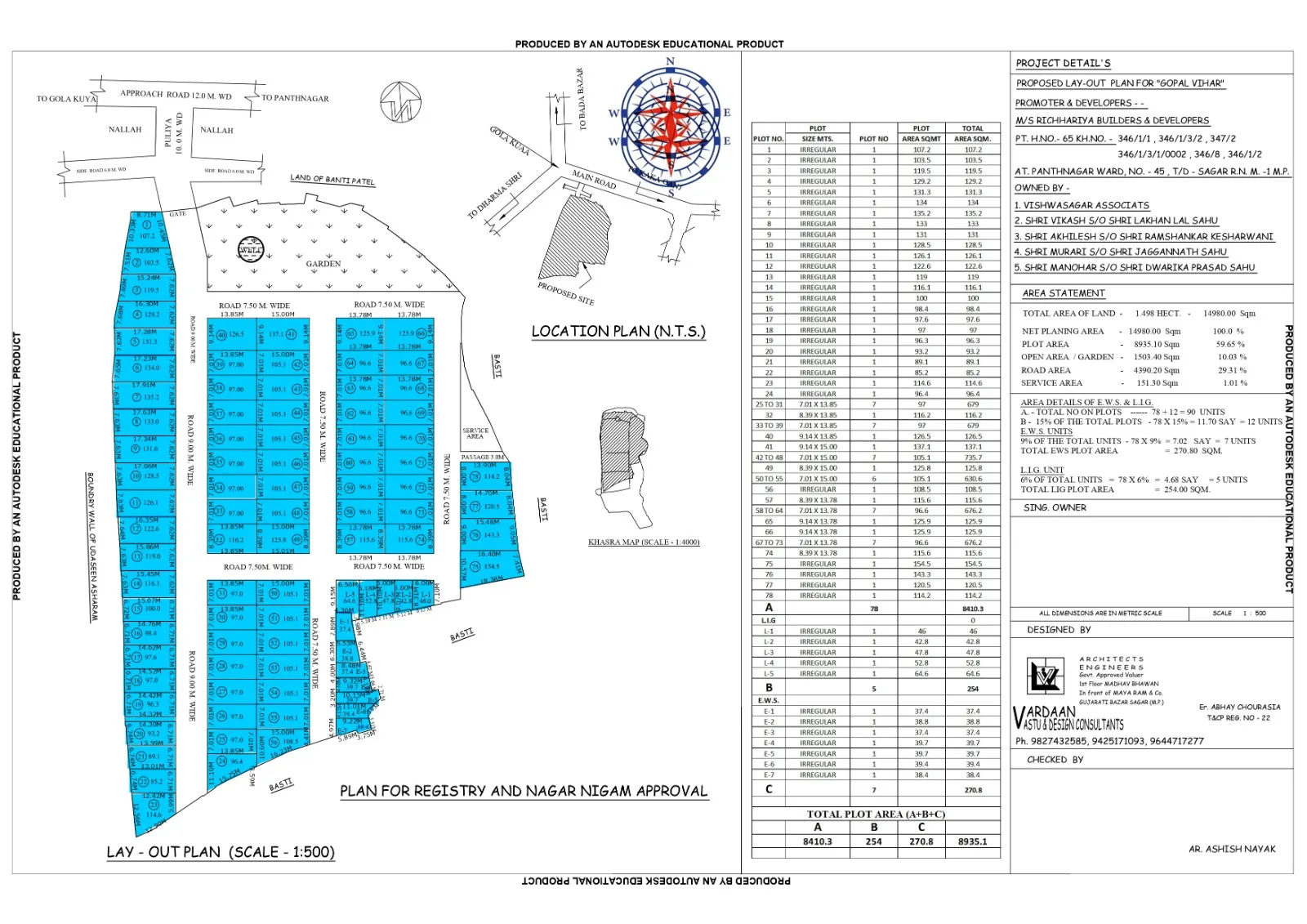 Shree Gopal Vihar layout plan